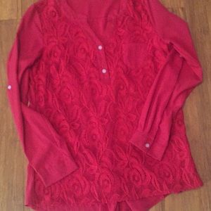 Red Blouse lace on Front